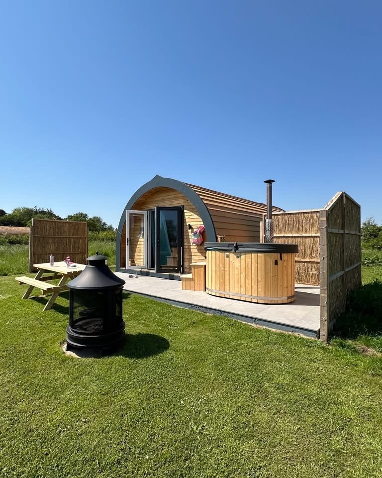 Luxury Waterside Glamping with Hot Tub in North Norfolk